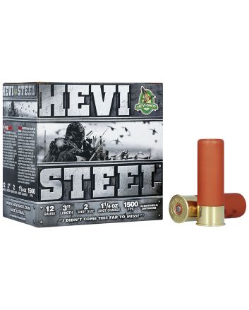 HEVI-Shot HS60002 HEVI-Steel12Gauge 3" 1 1/4oz 2Shot 25 Per Box/10 Case