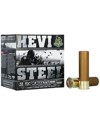 HEVI-Shot HS65002 HEVI-Steel12Gauge 3.50" 1 3/8oz 2Shot 25 Per Box/10 Case