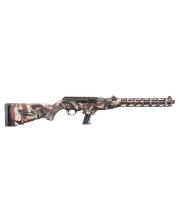 Ruger 19121 PC Carbine9mm Luger 17+1 16.12" Threaded/Fluted Barrel, American Flag Cerakote Aluminum Alloy Receiver, American Flag Synthetic Stock, Optics Ready
