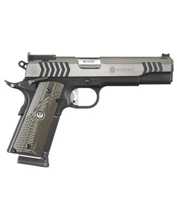 Ruger 6776 SR1911 Competition 45 ACP5" Barrel 7+1 Or 8+1, Black Nitride Stainless SteelKoenig Hammer Frame, Black Nitride &amp; Stainless Two-Tone Slide, G10 Grip, Ambidextrous Safety