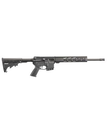 Ruger 8537 AR-5565.56x45mm NATO 10+1 16.10" Heavy Contour Barrel, Black Hard Coat Anodized 7075-T6 Aluminum Forgings, 6 Position CollapsibleM4-Style Stock, Mil-Spec Buffer Tube, Optics Ready