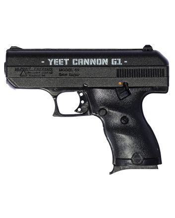 Hi-Point 916G1YC YC9 Gen1 9mm Luger 8+1 3.50" Black Steel Barrel, Black Serrated w/Engraving Steel Slide, Black Polymer Frame &amp; Grip, Right Hand