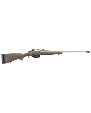 Ruger 47197 Hawkeye Long-Range Hunter Full Size 6.5 PRC 3+1 22"Matte Stainless Steel Threaded Barrel, Picatinny Rail Stainless Steel Receiver, Black Speckled Brown Adj LOP Laminate Stock