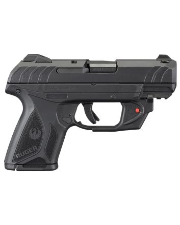 Ruger 3830 Security-9 Compact 9mm Luger3.42" Barrel 10+1, Black Polymer Frame With Picatinny Acc. Rail, Black Oxide Steel Slide, Manual Safety, Includes Viridian Red Laser