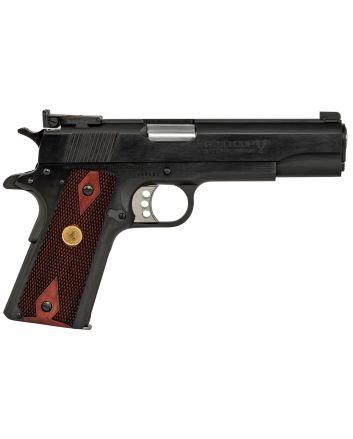 Colt Mfg O5873A1 1911 Gold Cup 38 Super Caliber with 5" National Match Barrel, 9+1 Capacity, Overall Blued Finish Steel, Serrated Slide &amp; Double Diamond Checkered Rosewood Grip