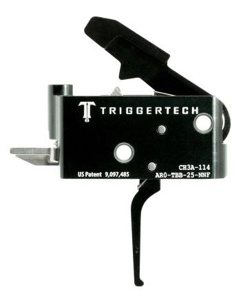 TriggerTech AROTBB25NNF Adaptable Primary Two-Stage Flat Trigger with 2.50-5 lbs Draw Weight for AR-15 Right