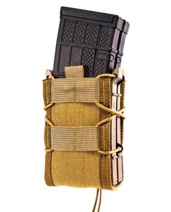 High Speed Gear 112R00CB TACO X2R Mag Pouch Double Coyote Brown Nylon MOLLE Compatible w/ Rifle