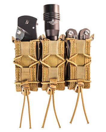 High Speed Gear 11PT03CB TACO Mag Pouch Triple Coyote Brown Nylon MOLLE Belts 2" Wide Compatible w/ Pistol