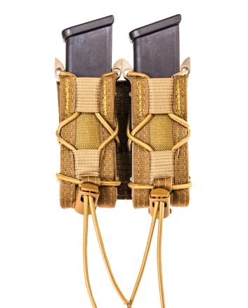 High Speed Gear 13PT12CB TACO Mag Pouch Double Coyote Brown Nylon Belt Compatible w/ Pistol