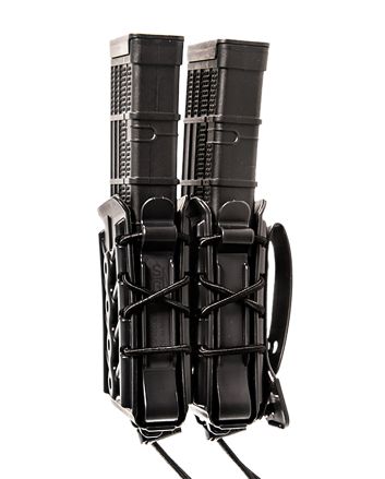 High Speed Gear 162R00BK TACO X2R Mag Pouch Double Black Polymer Belt MOLLE Belts 2" Wide Compatible w/ Rifle