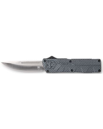 CobraTec Knives CFCTLWDNS Lightweight3.25" OTF Drop Point Plain D2 Steel Blade/Carbon Fiber Aluminum Handle Includes Pocket Clip