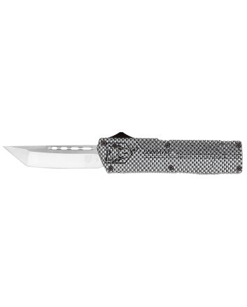 CobraTec Knives CFCTLWTNS Lightweight3.25" OTF Tanto Plain D2 Steel Blade/Carbon Fiber Aluminum Handle Includes Pocket Clip