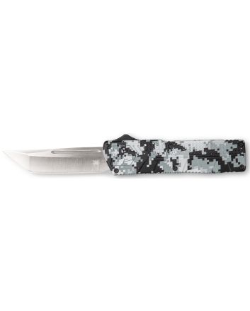 CobraTec Knives WDCCTLETNS Lightweight3.25" OTF Tanto Plain D2 Steel Blade/Winter Digi Camo Aluminum Handle Includes Pocket Clip