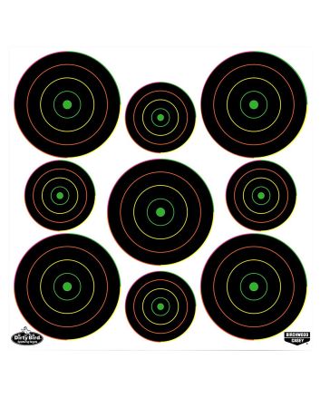 Birchwood Casey 35828 Dirty BirdBullseye Tagboard Hanging Pistol/Rifle Black/Green 20 Per Pkg