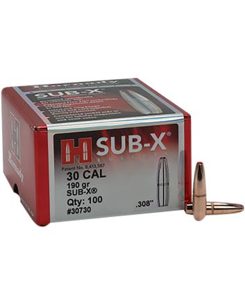 Hornady 30730 Sub-X30 Cal .308 190 gr Subsonic eXpanding 100 Per Box/ 15 Case