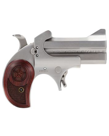Bond Arms BACD Cowboy Defender 45 Colt (LC)/410 Gauge 2rd 3" Barrel, Stainless Metal Finish, Blade Front/Fixed Rear Sights, Laminated Rosewood Grip, No Trigger Guard, Manual Safety