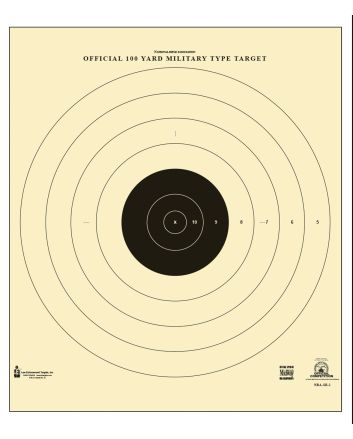 Action Target SR1100 Sighting Military Bullseye Tagboard Hanging 100 yds 21" x 21" Black/White 100 Per Box