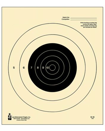 Action Target B16100 Competition NRA Slow Fire Bullseye Tagboard Hanging 25 yds Handgun 10.50" x 12" Black/White 100 Per Box