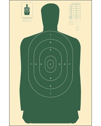 Action Target B27SGREEN100 Qualification Standard Silhouette Paper Hanging 24" x 45" Green/White 100 Per Box