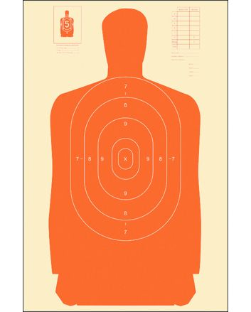 Action Target B27SORANGE100 Qualification Standard Silhouette Paper Hanging 24" x 45" Orange/White 100 Per Box