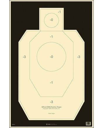 Action Target IDPAP100 Competition Official IDPA Silhouette Tagboard Hanging 23" x 35" Black/White 100 Per Box