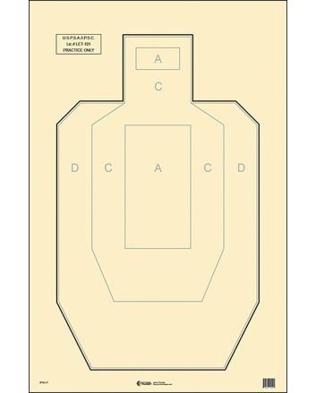 Action Target IPSCP100 Military IPSC/USPSA IPSC Paper Hanging 23" x 35" Black/White 100 Per Box