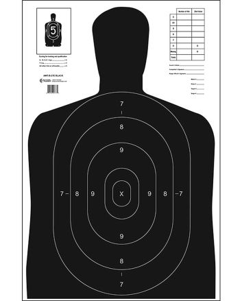 Action Target B27EBLACK100 Qualification Economy Silhouette Paper Hanging 23" x 35" Black/White 100 Per Box