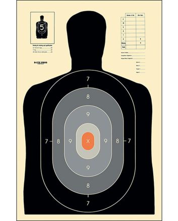 Action Target B27EPROS100 Qualification Pros Silhouette Paper Hanging 23" x 35" Black/Gray/White 100 Per Box
