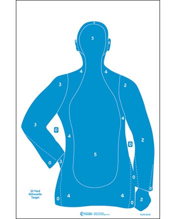 Action Target B21EBLUE100 QualificationSilhouette Paper Hanging 23" x 35" Blue 100 Per Box