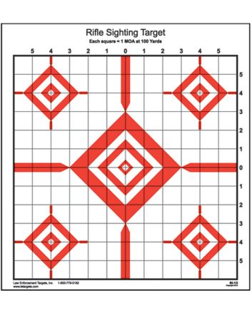 Action Target SI13100 Sighting Advanced Rifle Diamond Paper 100 yds Rifle 14" x 15" Red/White 100 Per Box