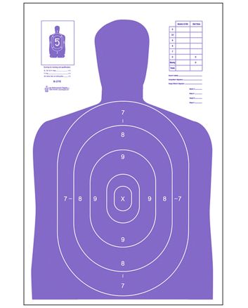 Action Target B27EPR100 Qualification High Visibility Fluorescent Silhouette Paper 23" x 35" Fluorescent Purple/White 100 Per Box