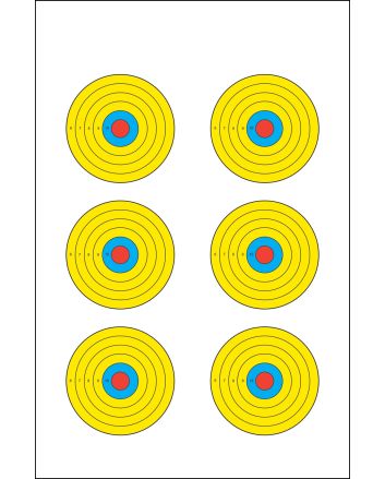 Action Target PRBE6100 High VisibilityBullseye Paper 17.50" x 23" Multi-Color 100 Per Box