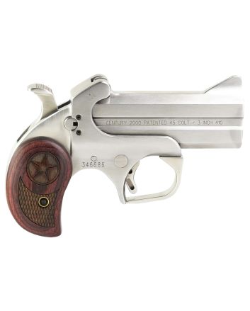 Bond Arms BAC2K Century 2000 45 Colt (LC)/410 Gauge 2rd 3.50"Stainless Steel Double Barrel &amp; Frame, Auto Extractor &amp; Rebounding Hammer, Blade Front/Fixed Rear Sights, Rosewood Grip, Manual Safety