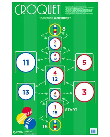 Action Target GSCROQUET100 EntertainmentCroquet Paper Hanging 23" x 35" Multi-Color 100 Per Box