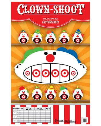 Action Target GSCARCLWN100 EntertainmentClowns Paper Hanging 23" x 35" Multi-Color 100 Per Box
