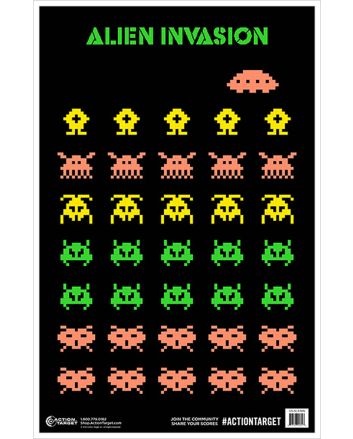 Action Target GSALIENIN100 Entertainment Black Light Aliens Paper Hanging 23" x 35" Multi-Color 100 Per Box