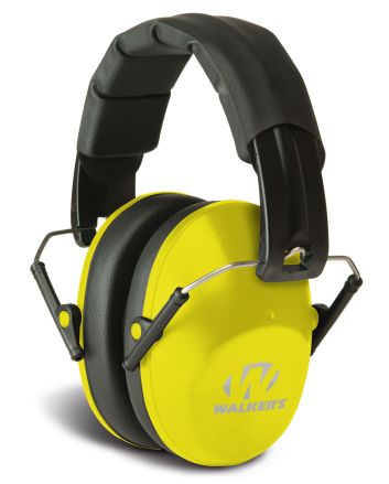 Walker's GWPFPM1YL Pro Low Profile Passive Muff 22 dB Over the Head Black/Yellow Polymer