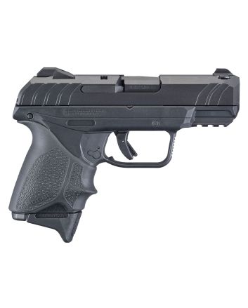 Ruger 3829 Security-9 Compact 9mm Luger3.42" Barrel 10+1, Black Polymer Frame With Picatinny Acc. Rail, Black Oxide Steel Slide, Hogue Beavertail HandALL Grip Sleeve, Manual Safety