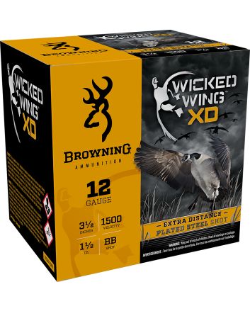 Browning Ammo B193411240 Wicked Wing XD12Gauge 3.50" 1 1/2oz BBShot 25 Per Box/10 Case