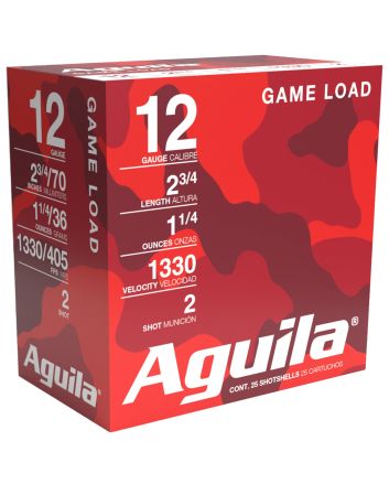 Aguila 1CHB1202 Birdshot High Velocity 12Gauge 2.75" 1 1/4oz 2Shot 25 Per Box/10 Case