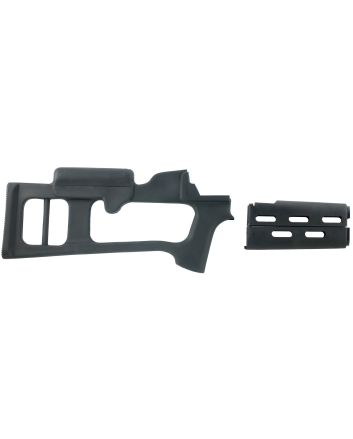 Advanced Technology MAK0100 Fiberforce Stock Package Fixed Thumbhole Black Synthetic &amp; Ventilated Handguard for AK-47 Rifle