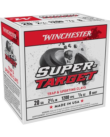 Winchester Ammo TRGT208 Super-Target20Gauge 2.75" 7/8oz 8Shot 25 Per Box/10 Case