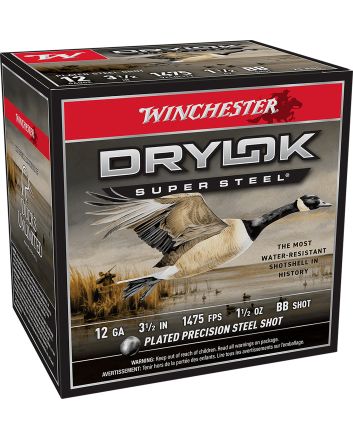 Winchester Ammo SSH12LHBB Drylok Super Steel High Velocity 12Gauge 3.50" 1 1/2oz BBShot 25 Per Box/10 Case