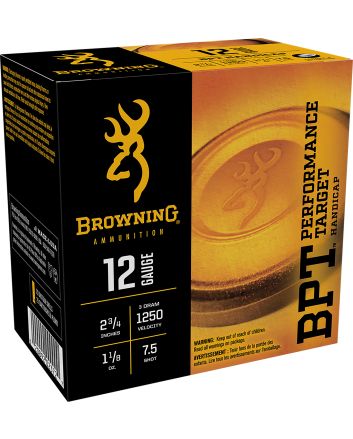 Browning Ammo B193641227 BPT Performance Target Handicap 12Gauge 2.75" 1 1/8oz 7.5Shot 25 Per Box/10 Case