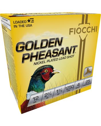Fiocchi 12GP4 Golden Pheasant Extrema 12Gauge 2.75" 1 3/8oz 4Shot 25 Per Box/10 Case
