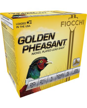 Fiocchi 20GP5 Golden Pheasant Extrema 20Gauge 2.75" 1oz 5Shot 25 Per Box/10 Case