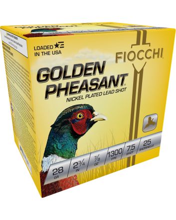 Fiocchi 28GP75 Golden Pheasant Extrema 28Gauge 2.75" 7/8oz 7.5Shot 25 Per Box/10 Case