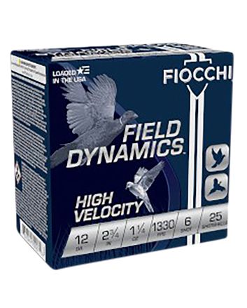 Fiocchi 12HV6 Field Dynamics High Velocity 12Gauge 2.75" 1 1/4oz 6Shot 25 Per Box/10 Case