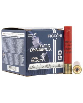 Fiocchi 410HV6 Field Dynamics High Velocity 410Gauge 3" 11/16oz 6Shot 25 Per Box/10 Case
