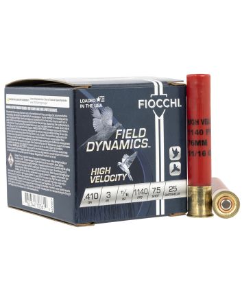Fiocchi 410HV75 Field Dynamics High Velocity 410Gauge 3" 11/16oz 7.5Shot 25 Per Box/10 Case